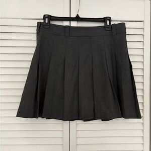 Aritzia Charcoal Pleated Mini Skirt